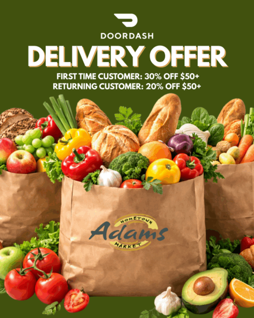 DOORDASH
DELIVERY OFFER
FIRST TIME CUSTOMER: 30% OFF $50+ RETURNING CUSTOMER: 20% OFF $50+